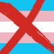 Trans flag crossed out