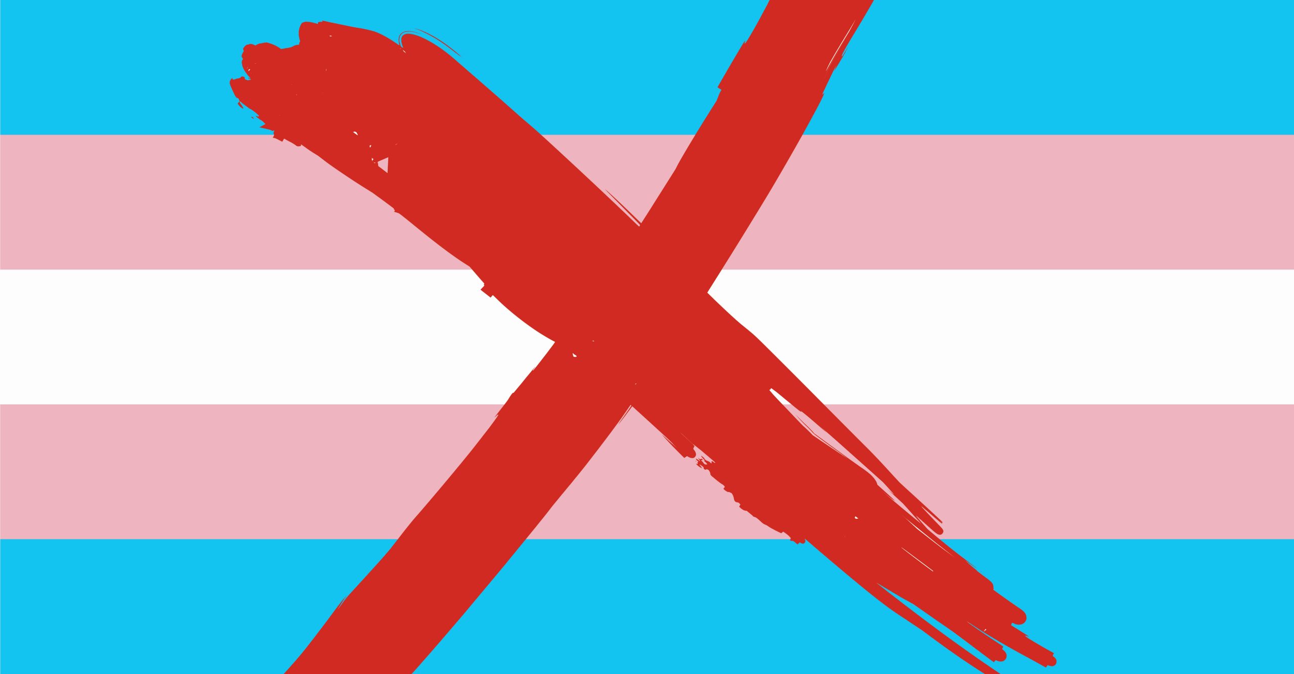 Trans flag crossed out